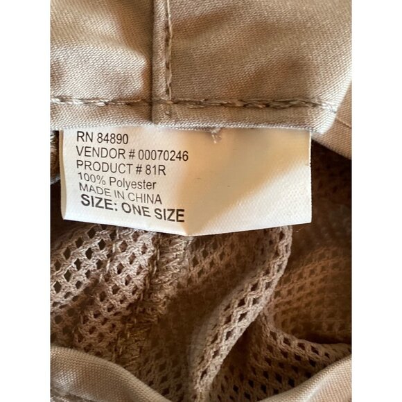 Unbranded Tan Microfiber Safari Boonie Vented Sun Hat Adjustable - Picture 5 of 6